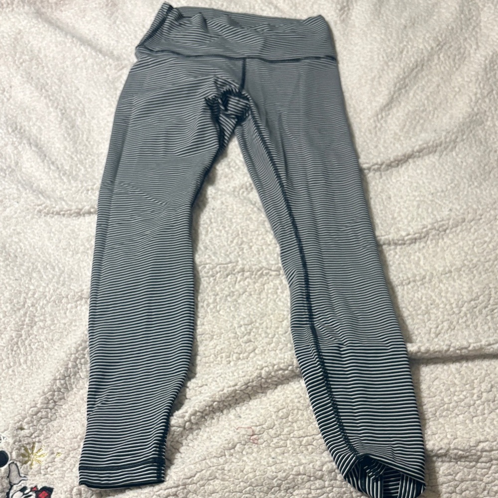 lululemon athletica Black and White Striped Leggings